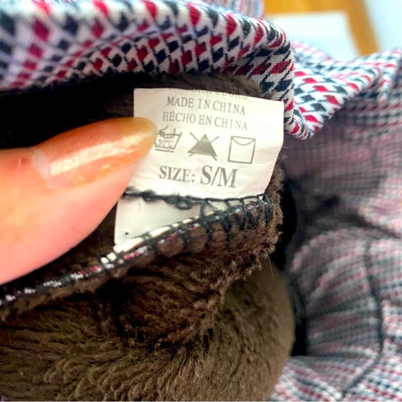 Faux fur, square tricolored pants - Picture 3 of 7